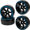 1/10 RC Drift Car Tires Hard Plastic Tyre & 12mm Hex Hub Wheel Rims 6 Spoke Compatible with Traxxas HSP Tamiya Kyosho