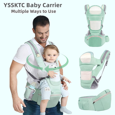 7-45lbs Baby Carrier Ergonomic Infant Carrier with Hip Seat Kangaroo Bag Soft Baby Carrier Newborn to Toddler Front