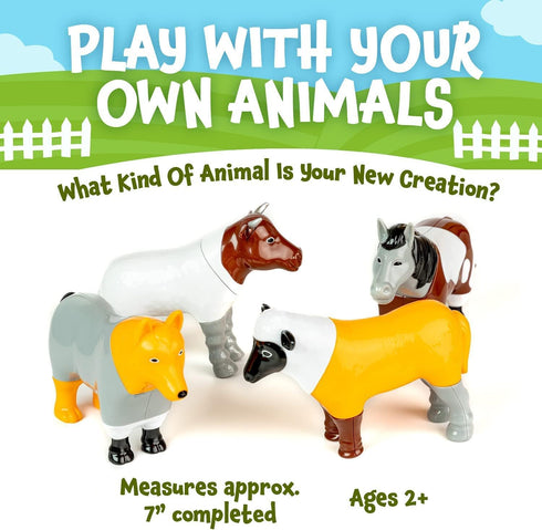Magnetic Mix or Match Farm Animals Toy Play Set, 16 Pieces