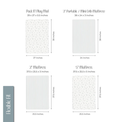 Pack Set Changing Pad Cover and n Play Sheet Bundle (Blue Dragonflies + Stripes Collection)