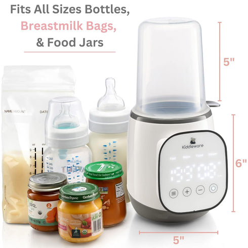 5-in-1 Baby Bottle Warmer for Breastmilk - Feeding Bottle Warmers for all Bottles, Food Jars, and Breastmilk Bags