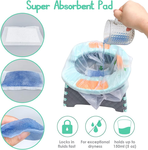sundee 30 Pack Potty Chair Liners, Portable Disposable Potty Liner Bags for Universal Potty Training Toilet Seat
