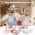 Set, 30PCS Set 3-8 SimpliPlay Wooden Toy Plates and Dishes for Kitchen Montessori Play Kitchen Accessories for Toddlers