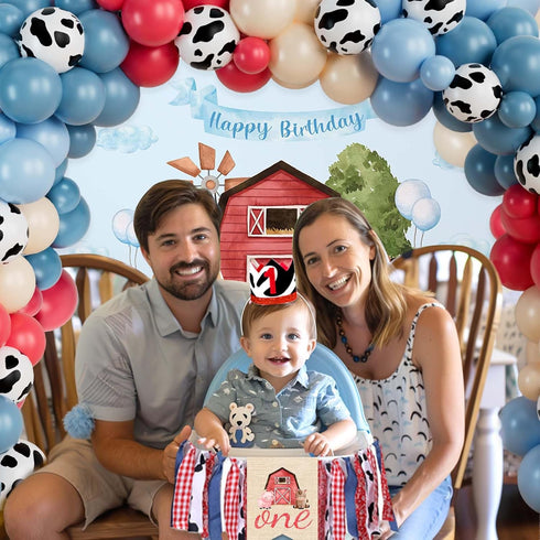 Party Inspo 1st 1st 160 Farm Party Decorations Boy, Birthday Decorations Boy, Blue Barn Animal First Birthday