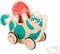 Hape Wooden Walk-A-Long Kitten Pull Toy - Roll & Rattle Push Pull Toy for Toddler, Montessori Toys for Walking