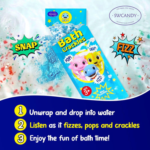 12 Pack, SWCANDY Bath Crackles for Kids Toddler Boys Bath Toys Nontoxic & Fragrance-Free a Unique Kids, Swirl Water