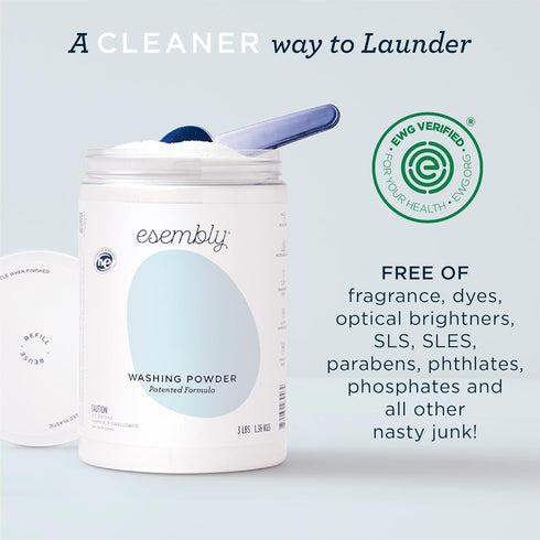 (3lb Esembly Laundry Washing Powder HE Mineral Based Detergent for All Household Laundry and Cloth Diapers Patented