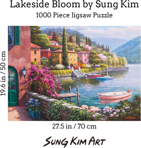 1000 Sung Kim Art - Jigsaw Puzzle Piece for Adults (Lakeside Bloom)