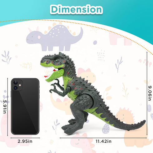 3-5 5-7 Electric Walking Dinosaur Toys for Kids - Small Tyrannosaurus with Detachable Tail Simulated Flame
