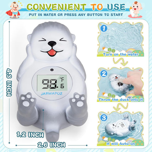 Baby Bath Thermometer for Newborn, Floating Toy for Bathtub Safety, Room Temperature Thermometer in Fahrenheit and