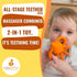 CaaOcho Pure Natural Rubber Teething Gum Massager Baby Toy & Bath Toy - BPA Free Squid Teether for Babies