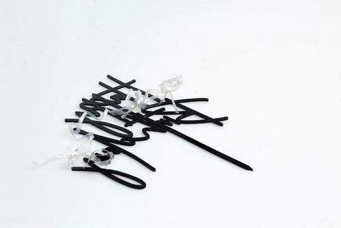 DIY Black Acrylic Happy Birthday Cake Topper