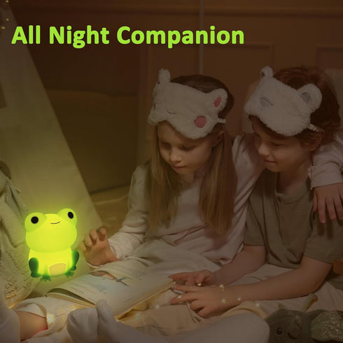Frog Night Light - Touch Control Portable and Rechargeable Bedside Lamp for Nursery, Gifts for Boys Girls