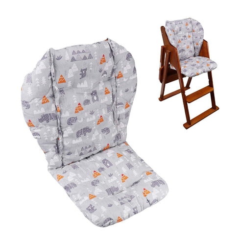 Baby High Chair Cushion, Thick Pad for Wooden High Chair, Baby Dining Chair Liner Mat (Grey Forest)