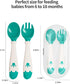 Deejoy Toddler Utensils with Travel Case, Silicone Bendable Handle Baby Spoons and Forks Set for Self Feeding, Green