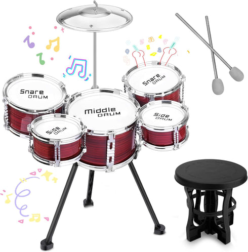 Upgraded Kids Drum Set, 5 Piece Toy Set for Toddlers 3-5 Band