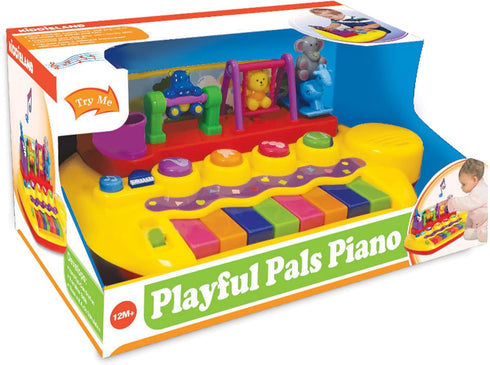 8-Key 5 12+ Kiddieland Playful Pals Piano for Toddlers, Colorful Musical Toy with Instrument Sounds, Moving Animal