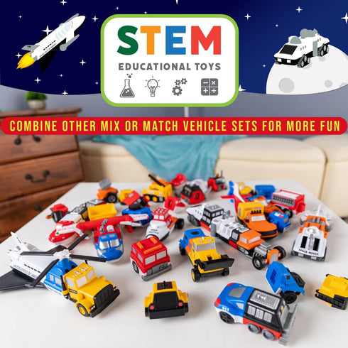 POPULAR PLAYTHINGS Magnetic Mix or Match Vehicles, Space, White, Standard