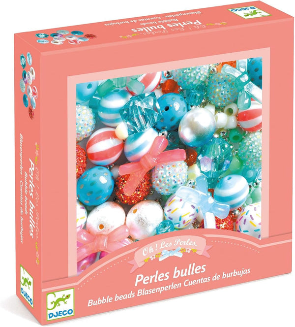 DJECO Silver Bubble Beads for Sparkling Jewelry Creations, Fun & Creative Learning for Home, School or Gifts