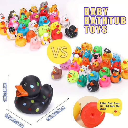 30 LINICE Pcs Rubber Ducks, Random Assortment Ducks Bulk, Mini Rubber Duckies for Toddler Baby Bath Toys, Kids Bath