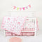 Floral Crib Bedding Set for Girls, 4 Pieces Pink Baby Nursery Bedding