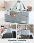 8 Lily Miles Baby Diaper Caddy Organizer, Wipeable Diaper Organizer Basket with Pockets for Newborn Essentials, Nursery