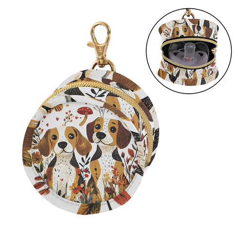 Cartoon Beagle Dogs White Cute Baby Boy Pacifier Case Holder Portable Coin Purse Wallet Bag, Baby Items Container Box