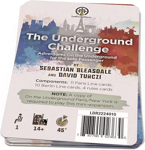 The Underground Challenge: Paris/New York - Solo Mini-Expansion for On The Underground Train Board Game