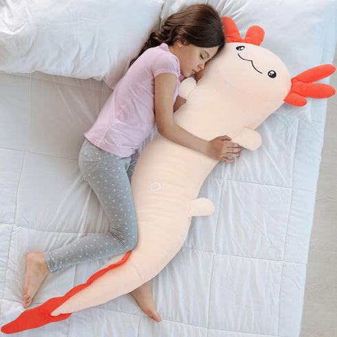 MaoGoLan Giant Axolotl Plush Stuffed Animal, Huge Pink Axolotl Body Pillow for Kids and Adults