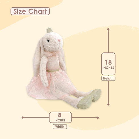 MON AMI Princess Brianna Bunny Doll - 18", Soft & Cuddly Plush Animal Doll, Great Gift for Kids, Boys, Girls