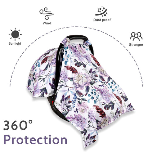 Car Seat Cover Baby, Infant Car Seat Canopy Covers for Newborn Girls Boys, Soft Breathable Mink Carseat Covers Stretchy