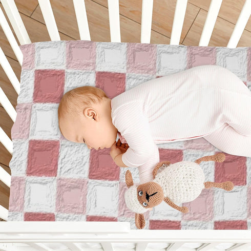 EtherSpher 52''x28'' Oil on Canvas Red and White Checkered Pattern baby bedding crib bedding for crib sbanas de cuna