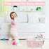 QiANBiRD Pink Diaper Caddy Organizer for Baby Girl-Large Portable Diaper Caddy Basket for Changing Table-Diaper