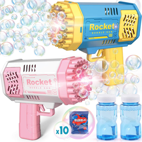 Beria Bubble Machine 2 Pack - Bubble Gun for Toddlers, Outdoor Indoor Toys for Kids Ages 4-8