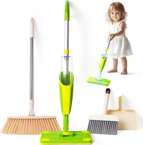 Kids Cleaning Toy Set,Mini Spray Mop Montessori Toys Pretend Play Cleaning Tool
