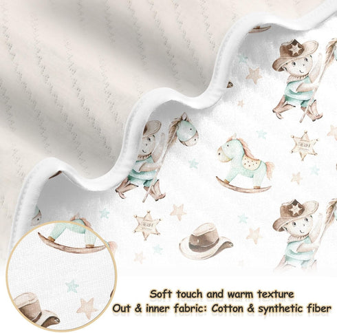 KICPOAY Western Cowboy Baby Swaddle Blanket for Boys and Girls, Muslin Baby Receiving Swaddle Blanket, Soft Cotton