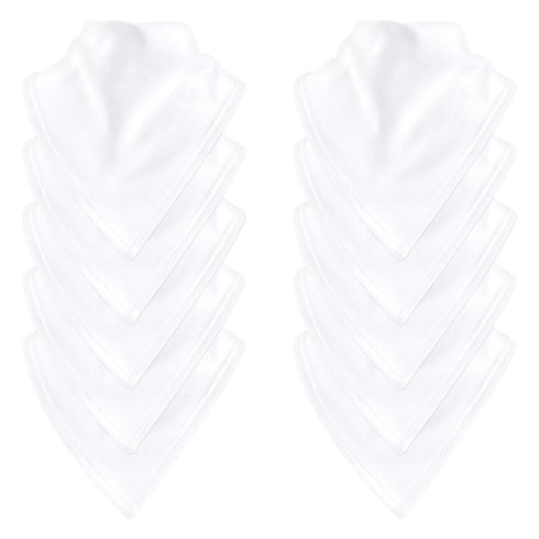 Touched by Nature Unisex Baby Organic Cotton Bandana Bibs, White, One Size