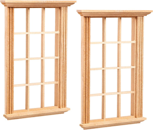 2 Pcs Mini Furniture Doll House Miniature Window Frame Model Decoration