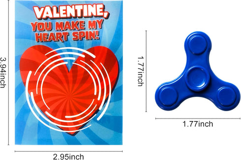28 Packs JOYIN Valentines Cards with Fidget Spinner, Stress Relief Hand Finger Spinner Fidget Toy for Valentines Day