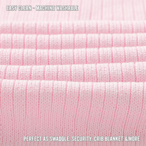 100% Organic Cotton Baby Blanket for Girls Luxury Stretch Ribbed Knit, Breathable Swaddle Quilt Blanket for Newborns