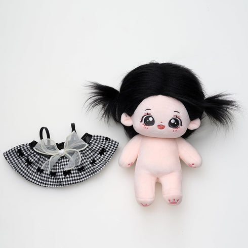 20cm CALEMBOU Plush Doll, Cotton Doll with Skeleton, Cute Anime Plushies Soft Stuffed Dress Up Doll, Kawaii Plush Toys