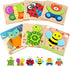 Toddler Wooden Jigsaw Puzzles, Animals Puzzles for 1 2 3 Year Old Girls Boys, Educational Toys for Colors & Shapes