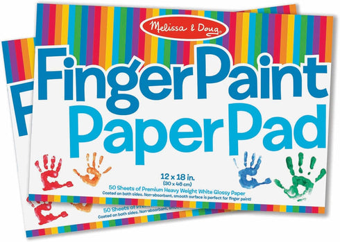 Melissa & Doug Finger Paint Paper Pad, 12 x 18 inches, 50 Sheets, 2-Pack - FSC Certified