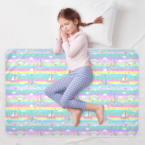 siphylline Sailboat 52" 34" Island Cartoon Extra Large Resuable Changing Pad Covers Soft Absorbent Bed Pad Portable Pee