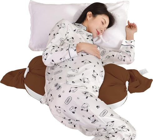 TADO MUSLIN Pregnancy Pillow for Pregnant Women - Adjustable Full Body Maternity Pillow for Sleeping - Support