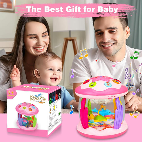 6-12 1 2 6 7 8 9 10 11 12 Avesa Baby Toys Months Girl Gifts: Babies Ocean Rotating Light Up Musical Toys for Toddlers