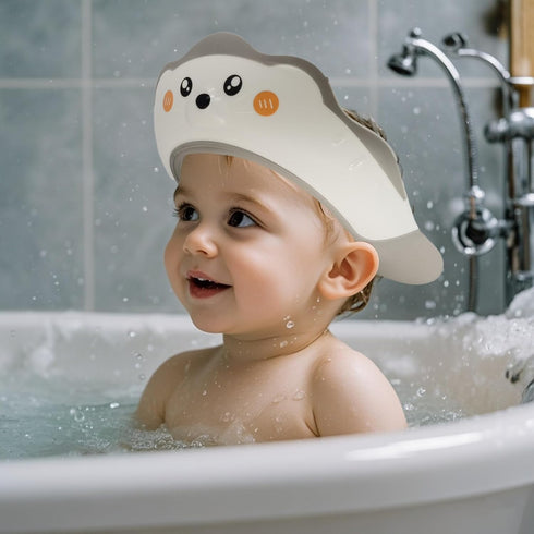 TinyGuardian 0-9 Baby Shower Cap, Baby Shower Cap Shield, Shower Cap for Kids, Visor Hat for Eye and Ear Protection