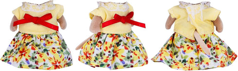 E-TING Family Set, Sweet Mother-Daughter & Father-Son Dress Up Set for 3-Inch and 2.25-inch Figure Town Series