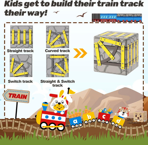 Set, 3+ 4-6 6-8 5-7 Coodoo Magnetic Blocks - Build Mine Magnet World Mine Train Track Magnetic Building Blocks Toddler