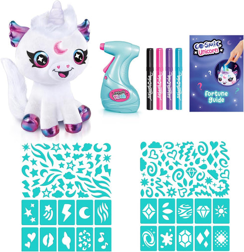 6+ Canal Toys Airbrush Plush Cosmic Light Up Unicorn! Decorate, wash, Repeat! Customize Your own Spray Art Plush. Light
